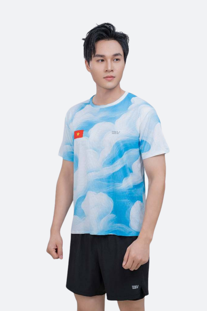 Áo chạy bộ UNISEX- VELOSAR- BST MÂY LỬA DỆT NÊN HÒA BÌNH T-Shirt RTS-60071-L07