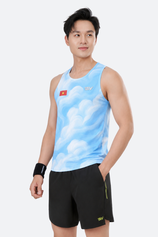Áo thể thao chạy bộ UNISEX- VELOSAR- BST MÂY LỬA DỆT NÊN HÒA BÌNH RTT-60072-L07